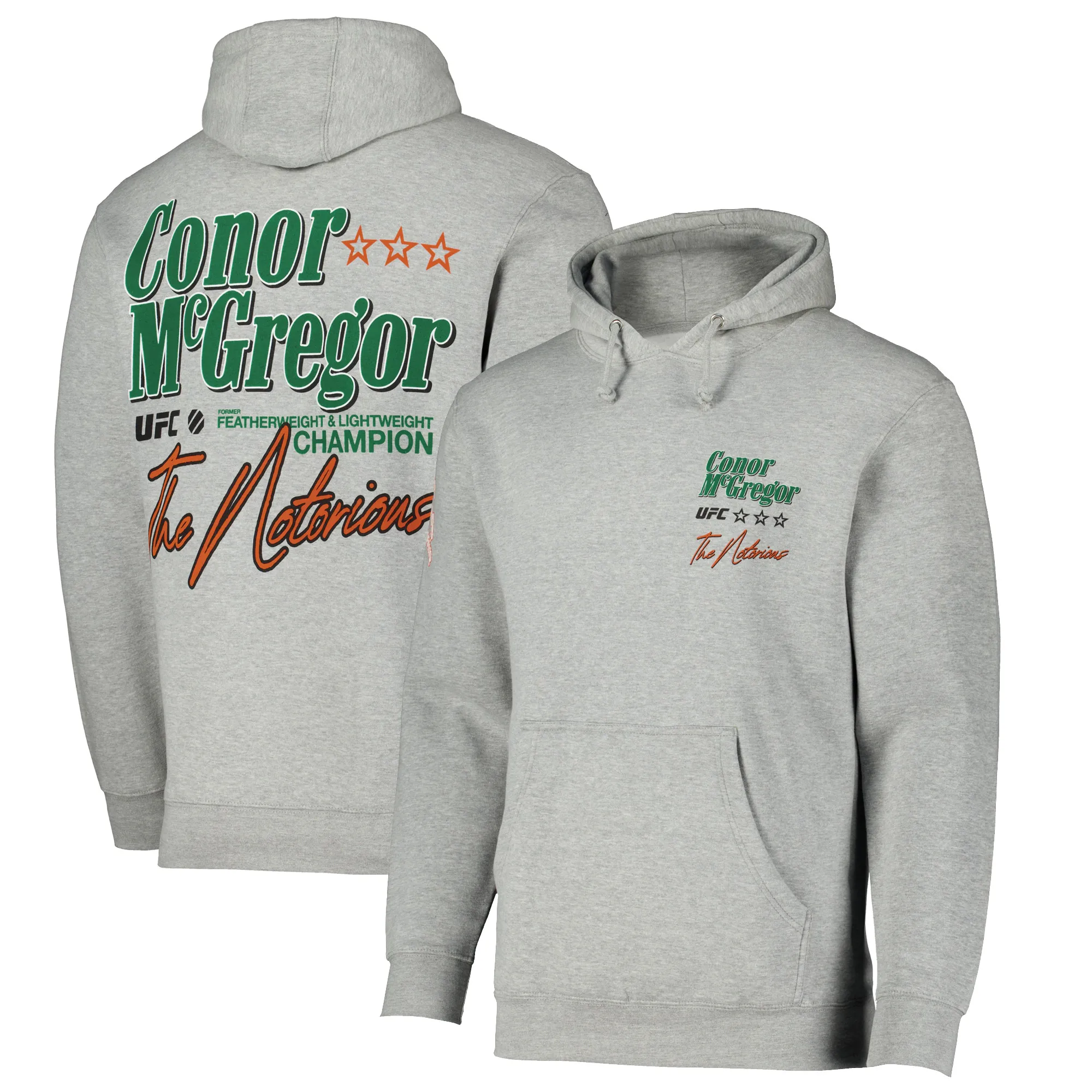 Men's UFC Heather Gray Conor McGregor Notorious Pullover Hoodie sold by UFC