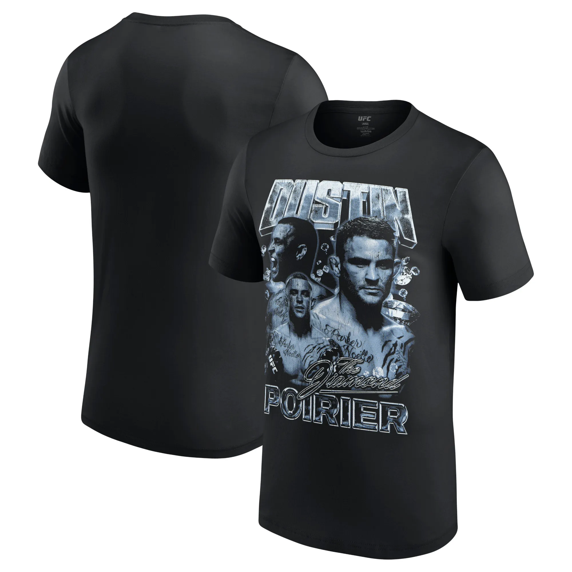 Men's UFC Black Dustin Poirier Quasar T-Shirt sold by UFC