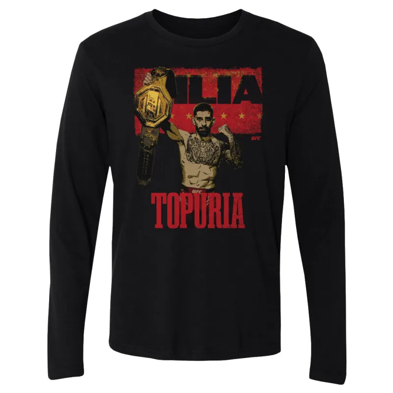 Men's 500 Level Black Ilia Topuria El Matador Belt Long Sleeve T-Shirt sold by UFC