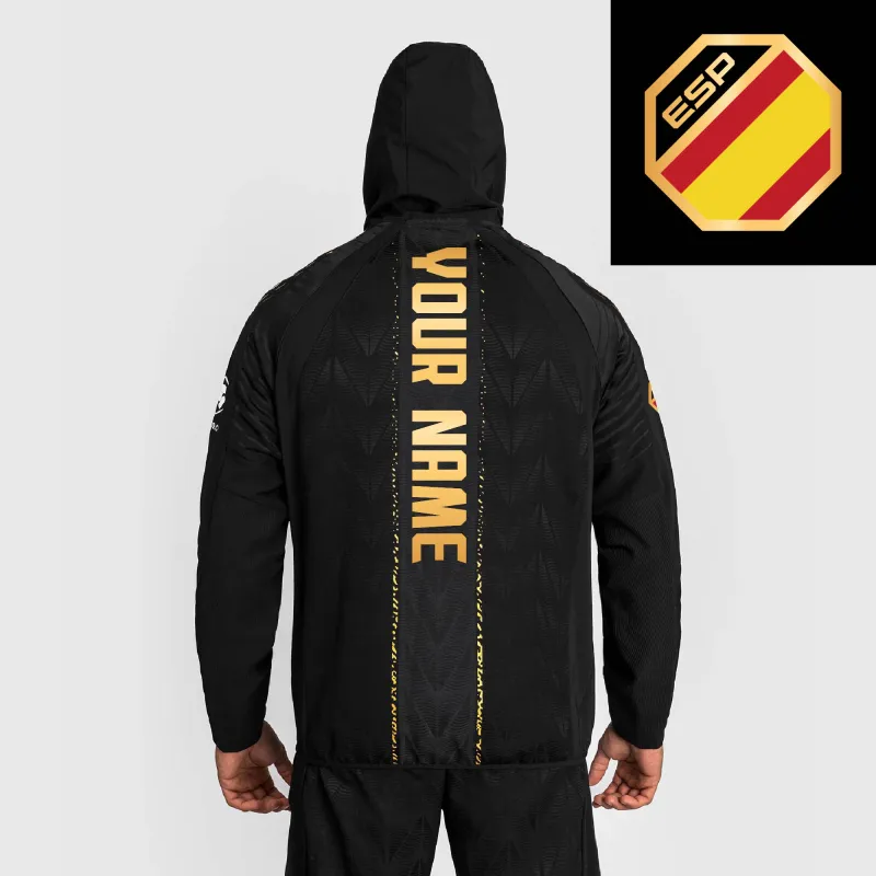 Men's UFC Zenith by Venum Black/Gold Authentic Fight Night Spain Personalized Champion Full-Zip Walkout Hoodie sold by UFC