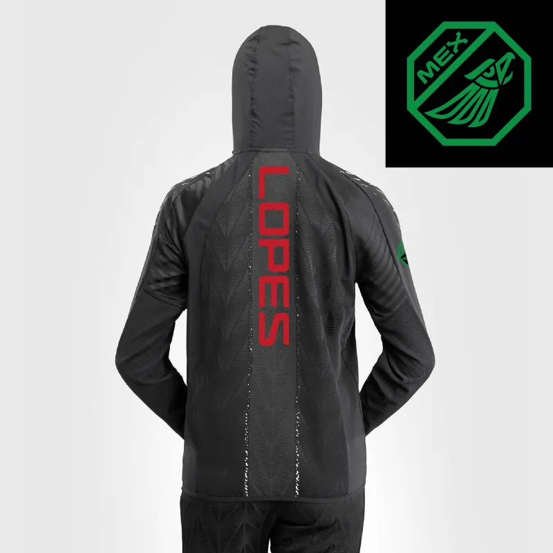 Women's UFC Zenith by Venum Black Diego Lopes Authentic Fight Night Full-Zip Walkout Hoodie sold by UFC