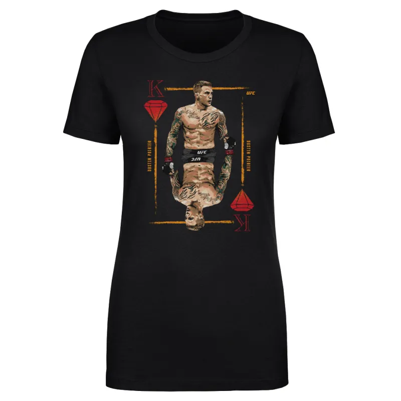 Women's  Black Dustin Poirier King of Diamond Scoop Neck T-Shirt sold by UFC