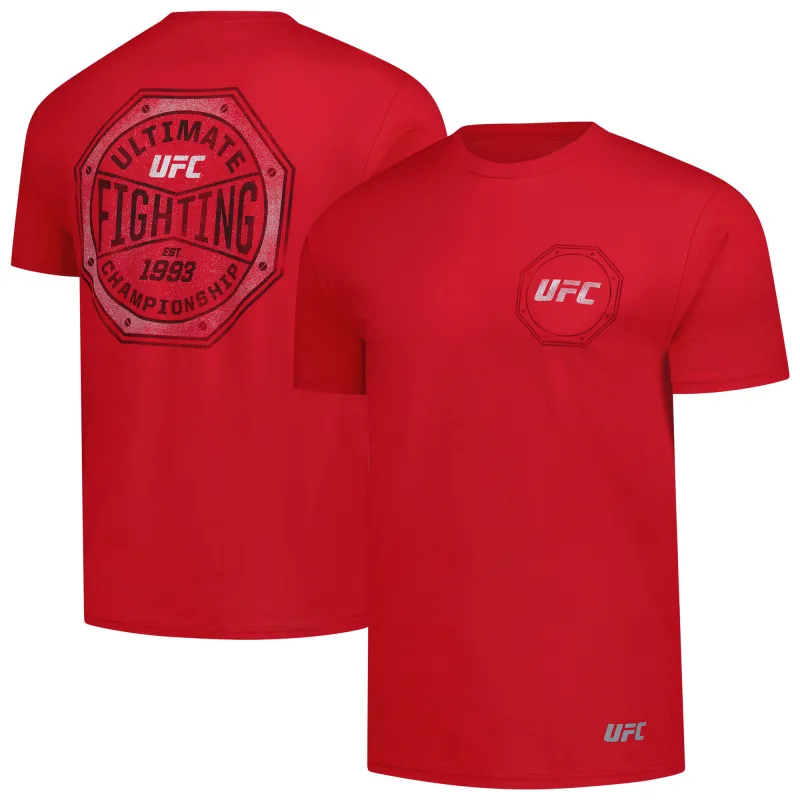 Men's Red UFC Distressed Octagon Logo T-Shirt sold by UFC