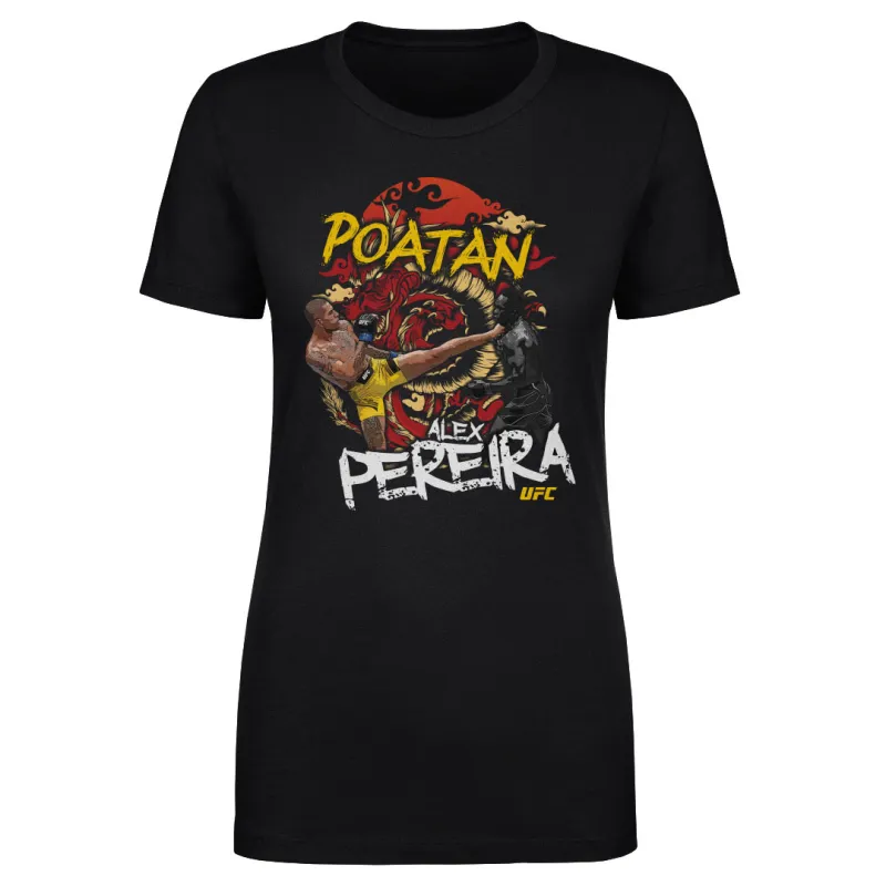 Women's 500 Level  Black Alex Pereira "Poatan" T-Shirt sold by UFC