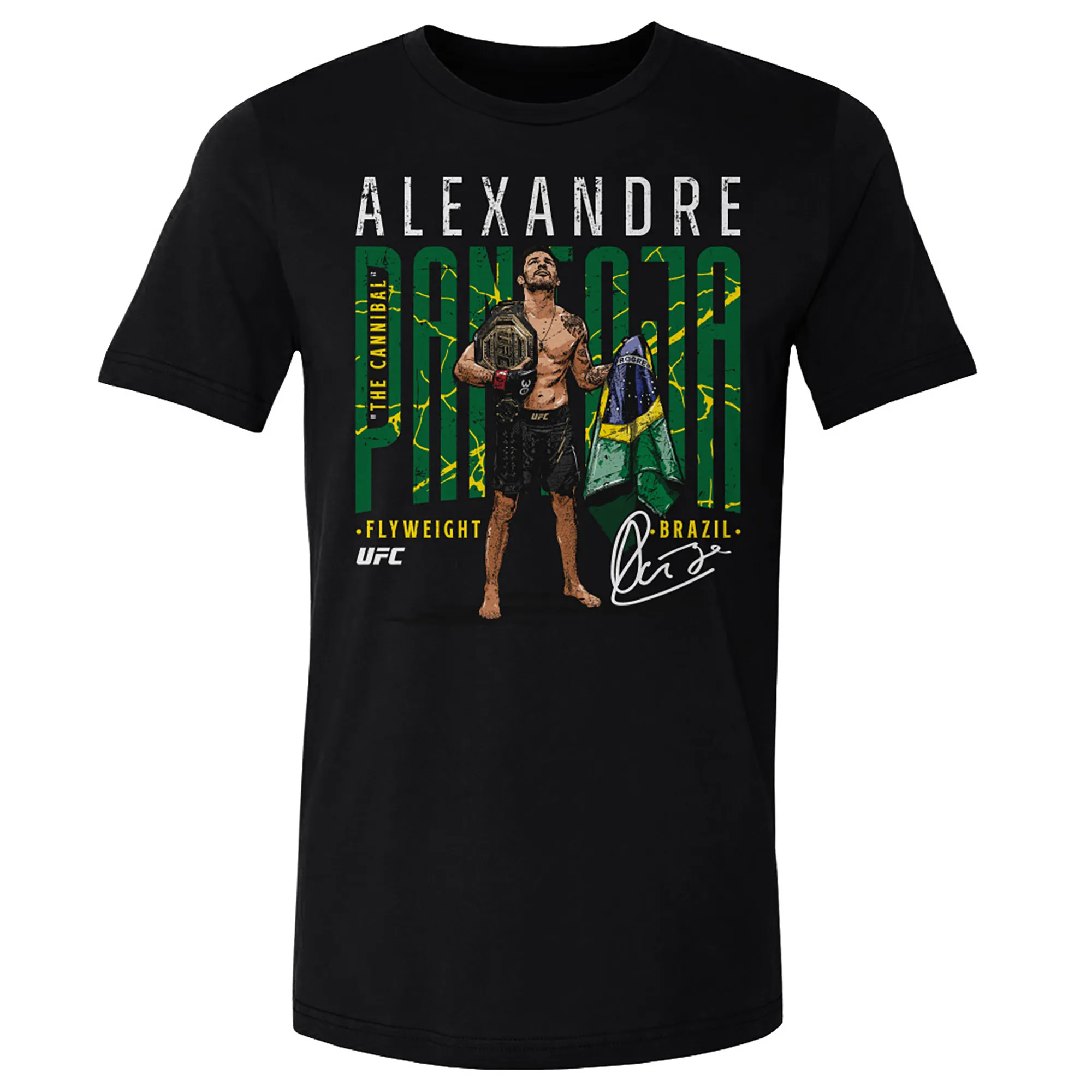 Men's 500 Level Black Alexandre Pantoja Brazil T-Shirt sold by UFC