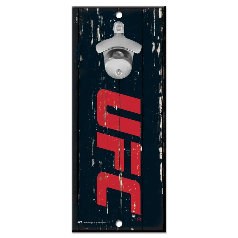WinCraft UFC 5" x 11" Bottle Opener Wood Sign sold by UFC