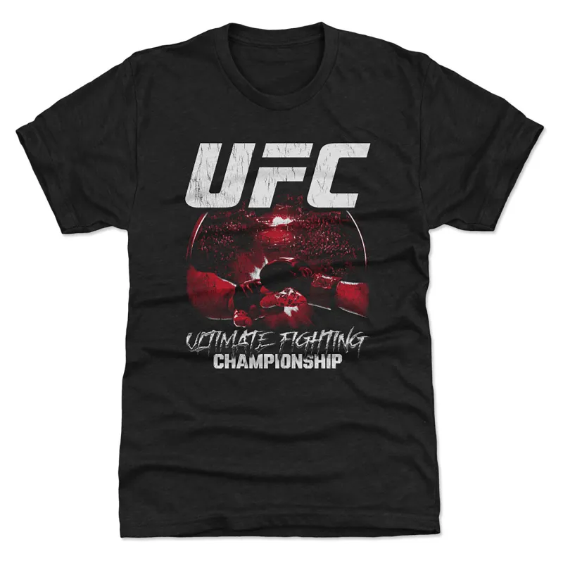 Men's Heather Black UFC Touch Gloves Tri-Blend T-Shirt sold by UFC