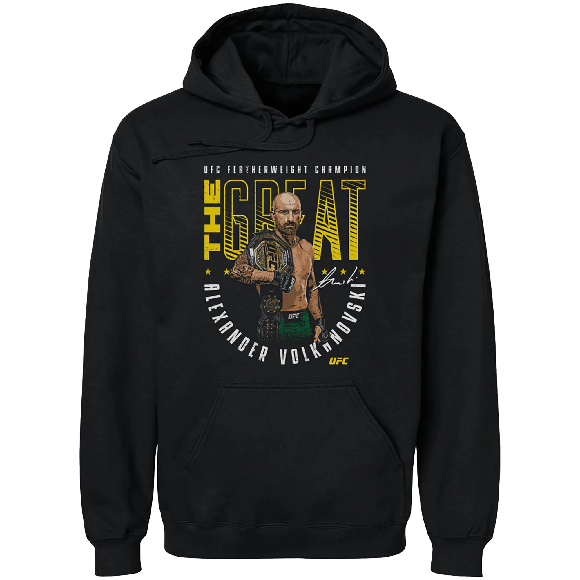 Men's 500 Level Black Alexander Volkanovski "The Great" Pose Pullover Hoodie sold by UFC