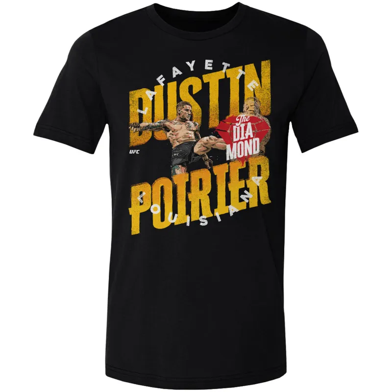 Men's 500 Level Black Dustin Poirier Lafayette Louisiana T-Shirt sold by UFC