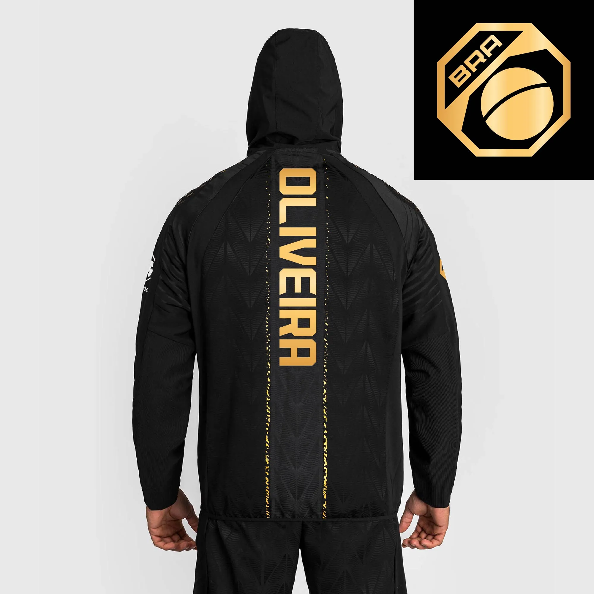 Men's UFC Zenith by Venum Black/Gold Charles Oliveira Authentic Fight Night Champion Full-Zip Walkout Hoodie sold by UFC