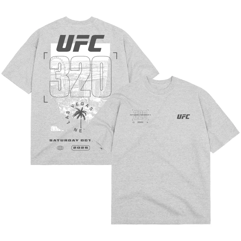 Men's Gray UFC 320 Vegas View Boxy T-Shirt sold by UFC