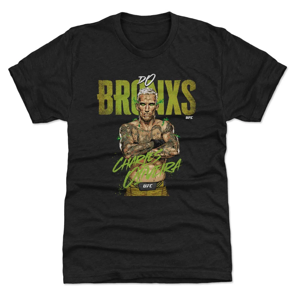 Men's 500 Level Heather Black Charles Oliveira "Do Bronx" Premium Tri-Blend T-Shirt sold by UFC