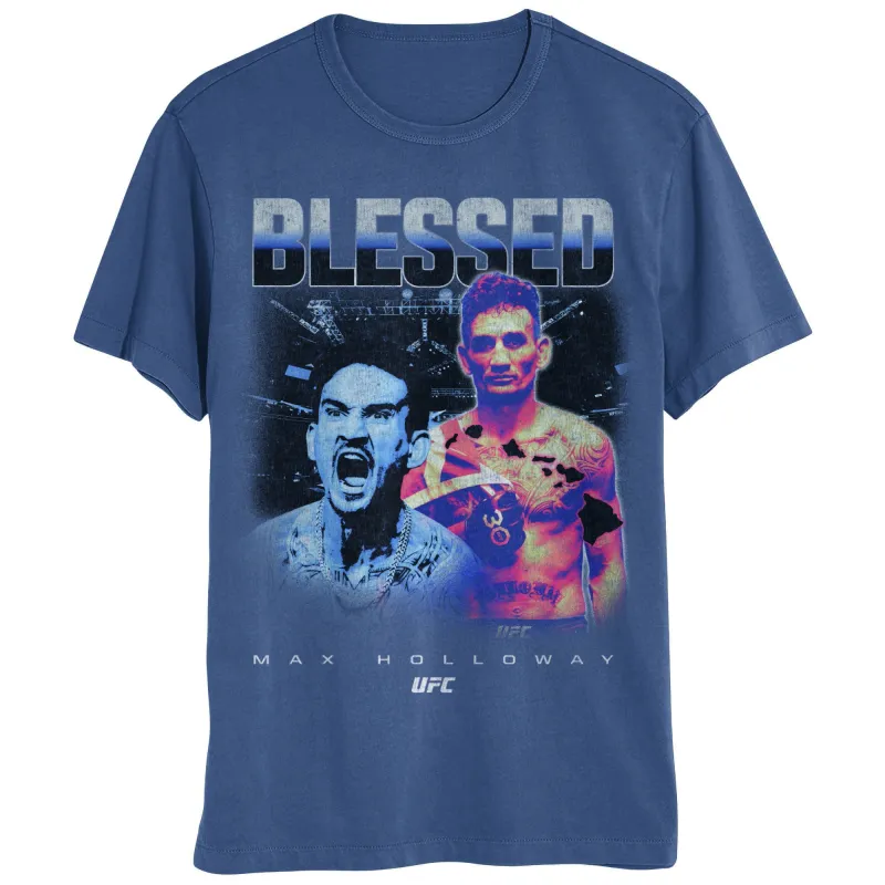 Men's Navy Max Holloway T-Shirt sold by UFC