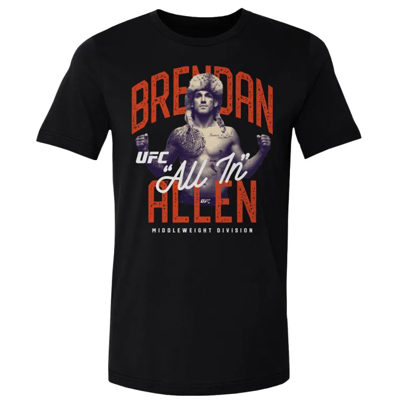 Men's  Black Brendan Allen Retro Bitmap T-Shirt sold by UFC