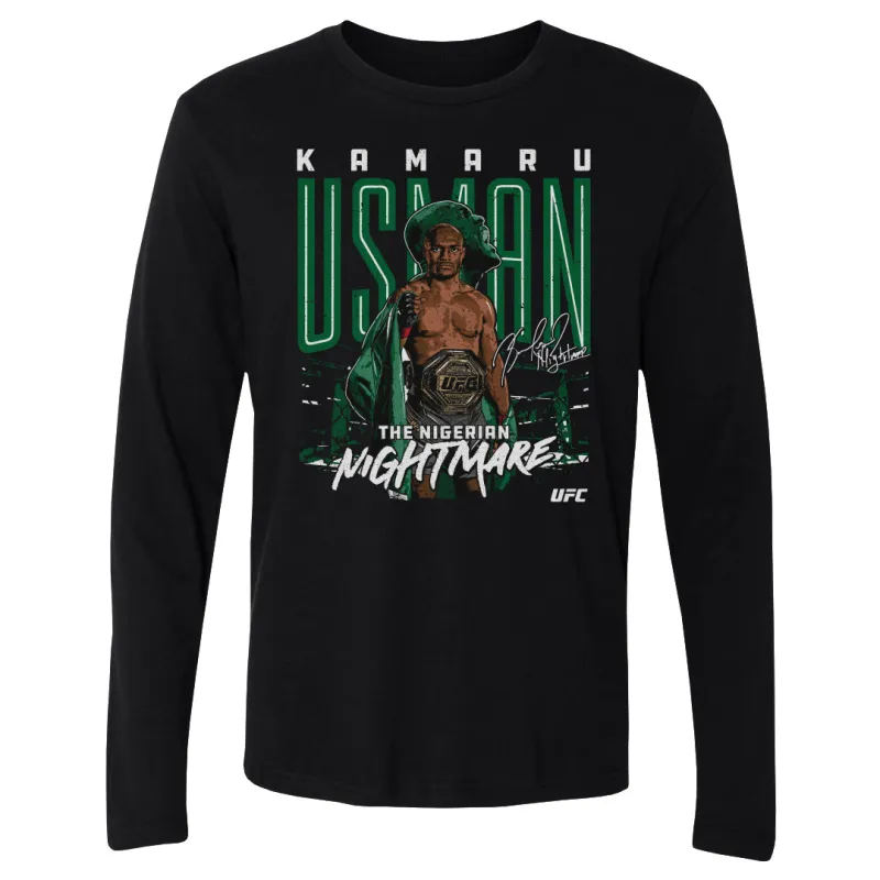 Men's 500 Level Black Kamaru Usman Long Sleeve T-Shirt sold by UFC