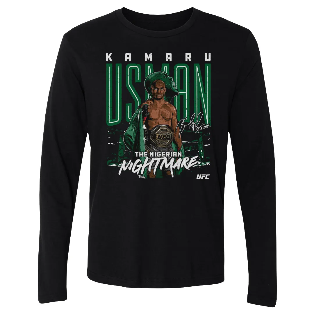 Men's 500 Level Black Kamaru Usman Long Sleeve T-Shirt sold by UFC