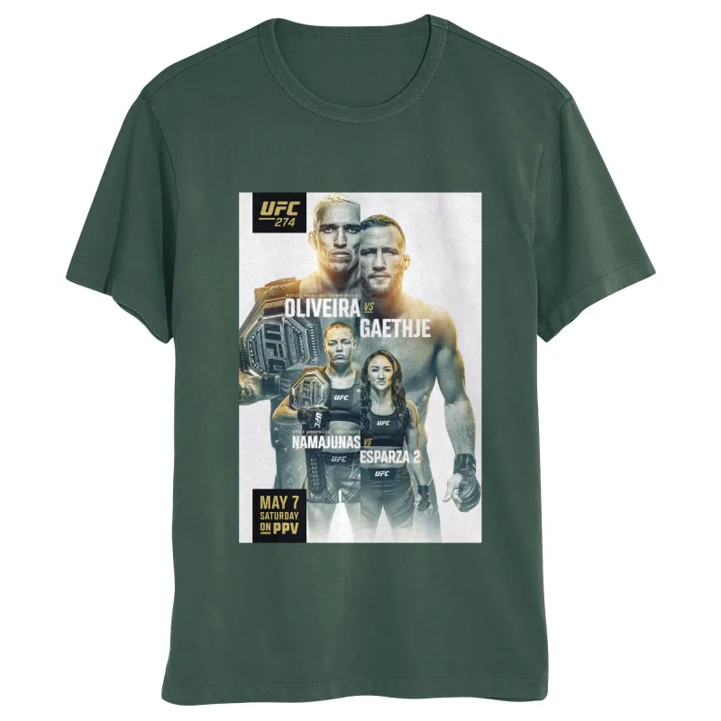 Men's Hunter Green UFC UFC 274 Olivera vs. Gaethje T-Shirt sold by UFC