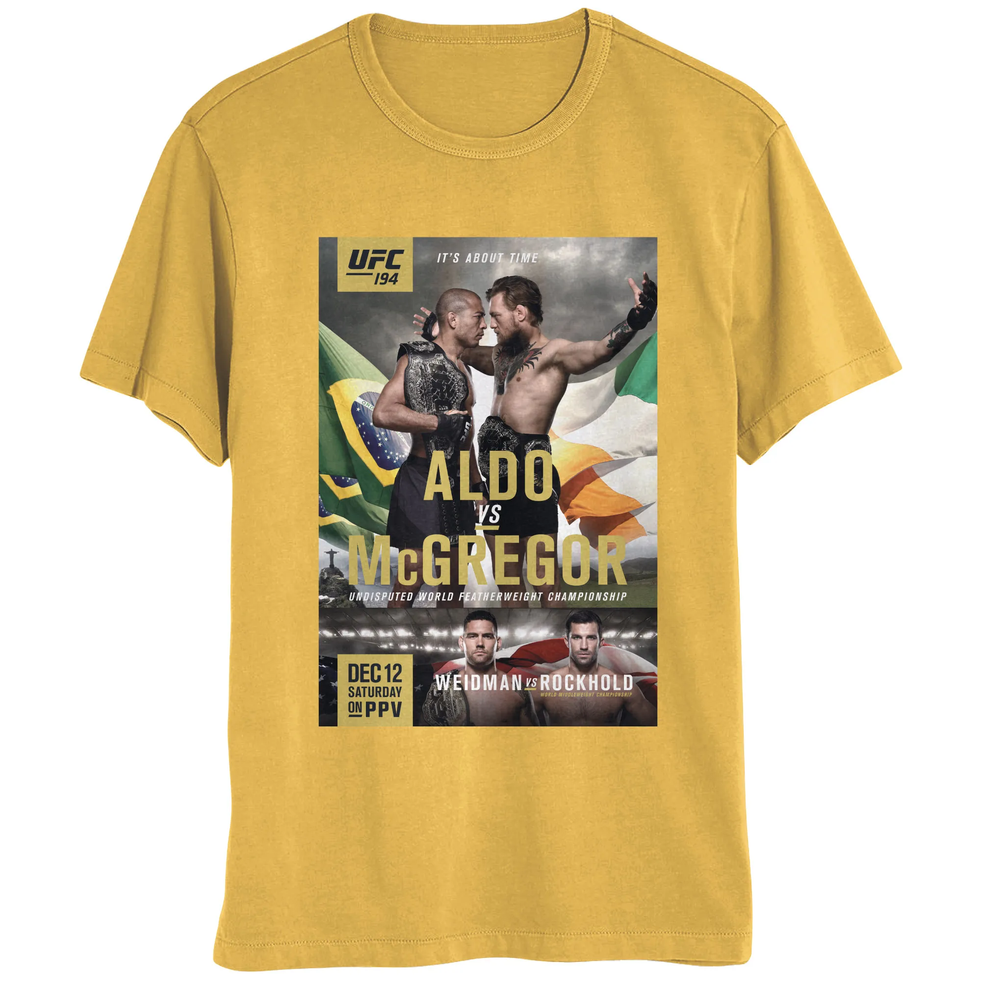 Men's Gold UFC UFC 194 Aldo vs. McGregor T-Shirt sold by UFC