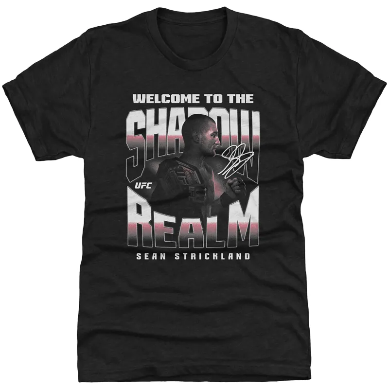 Men's 500 Level  Heather Black Sean Strickland Shadow Realm Premium Tri-Blend T-Shirt sold by UFC
