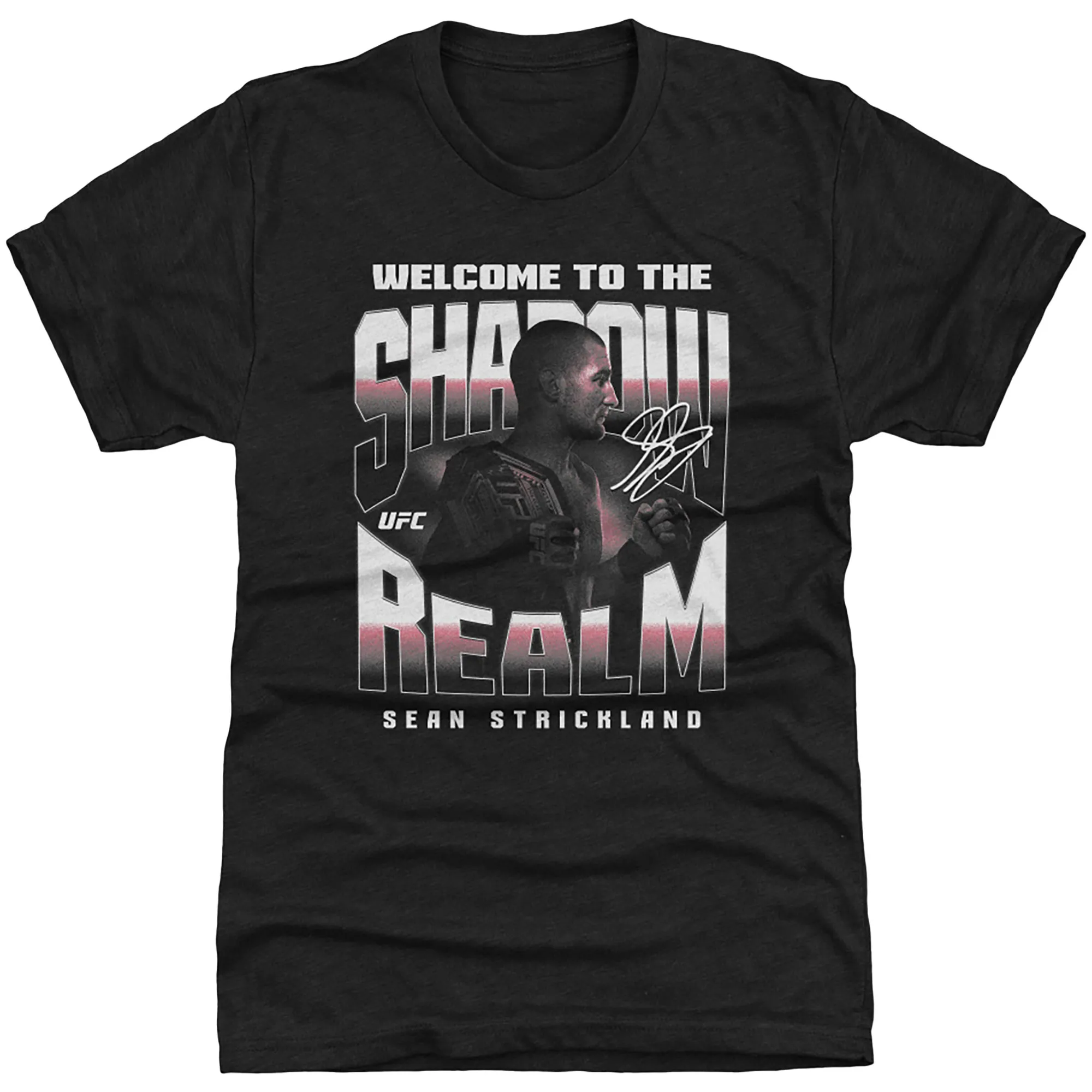 Men's 500 Level Heather Black Sean Strickland Shadow Realm Premium Tri-Blend T-Shirt sold by UFC