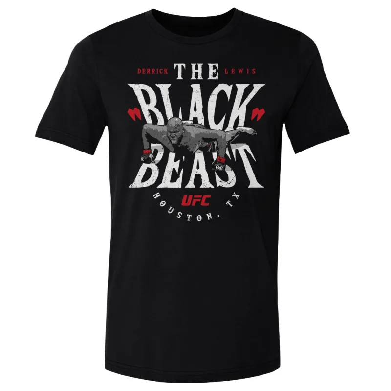 Men's  Black Derrick Lewis "The Black Beast" T-Shirt made by 500 Level
