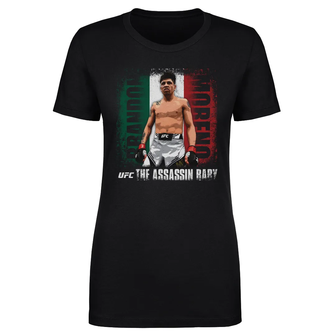 Women's 500 Level Black Brandon Moreno Mexican Flag T-Shirt sold by UFC