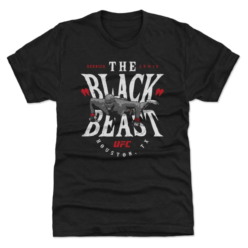 Men's  Black Derrick Lewis "The Black Beast" Premium Tri-Blend T-Shirt made by 500 Level