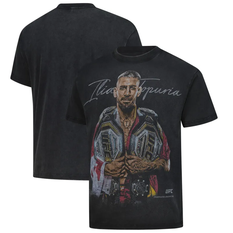 Men's Black Ilia Topuria Double Champ Boxy T-Shirt sold by UFC