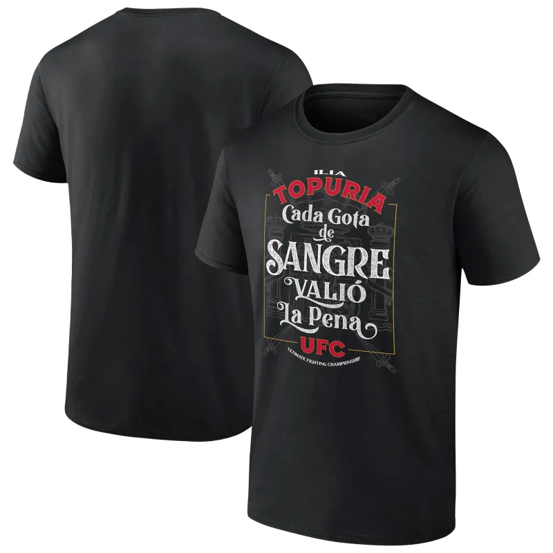 Men's Black Ilia Topuria Sangre T-Shirt sold by UFC