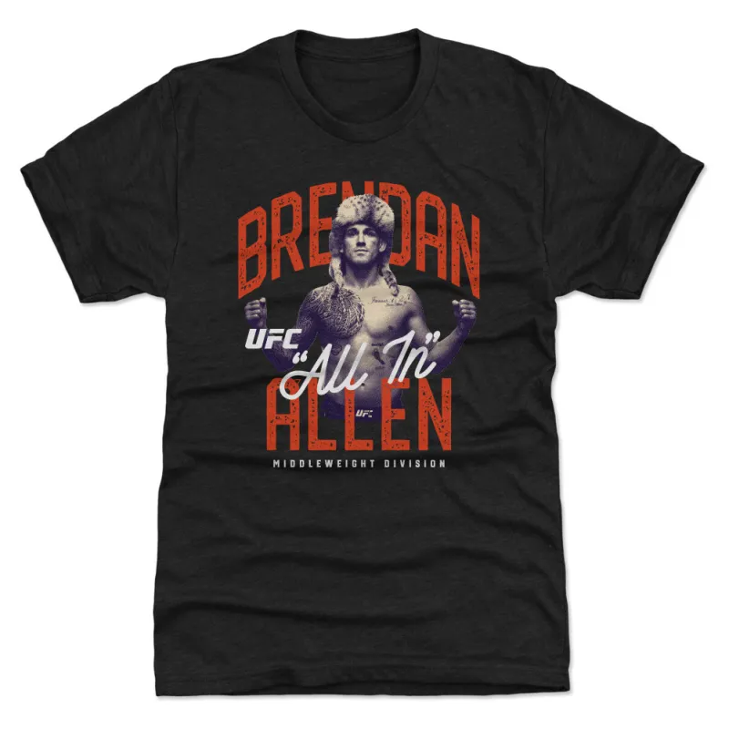 Men's  Black Brendan Allen Retro Bitmap Premium T-Shirt sold by UFC