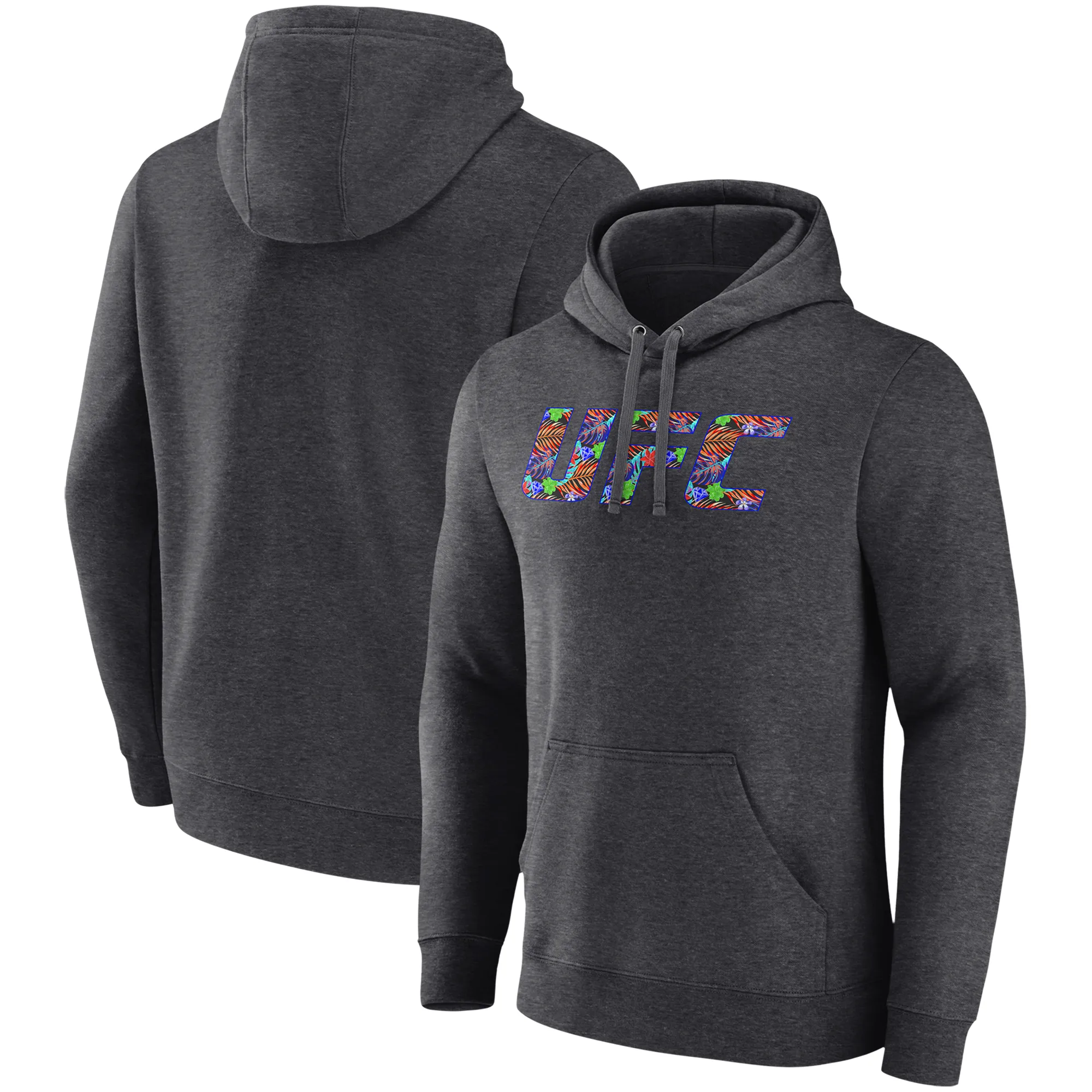 Men's Charcoal Dustin Poirier Unrivaled UFC Logo Pullover Hoodie sold by UFC