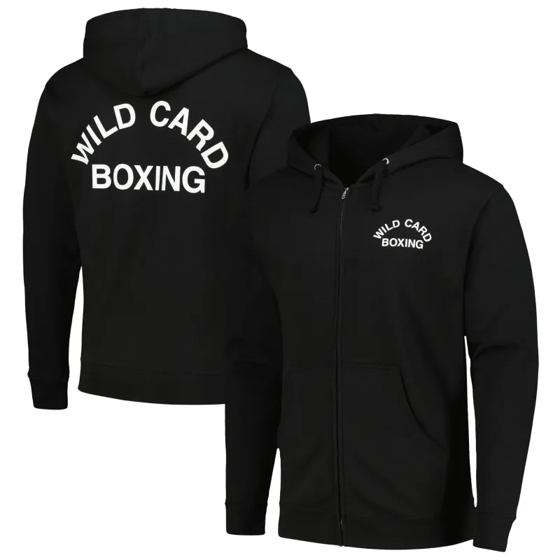 Black Wild Card Boxing Old School Logo Full-Zip Hoodie made by UFC