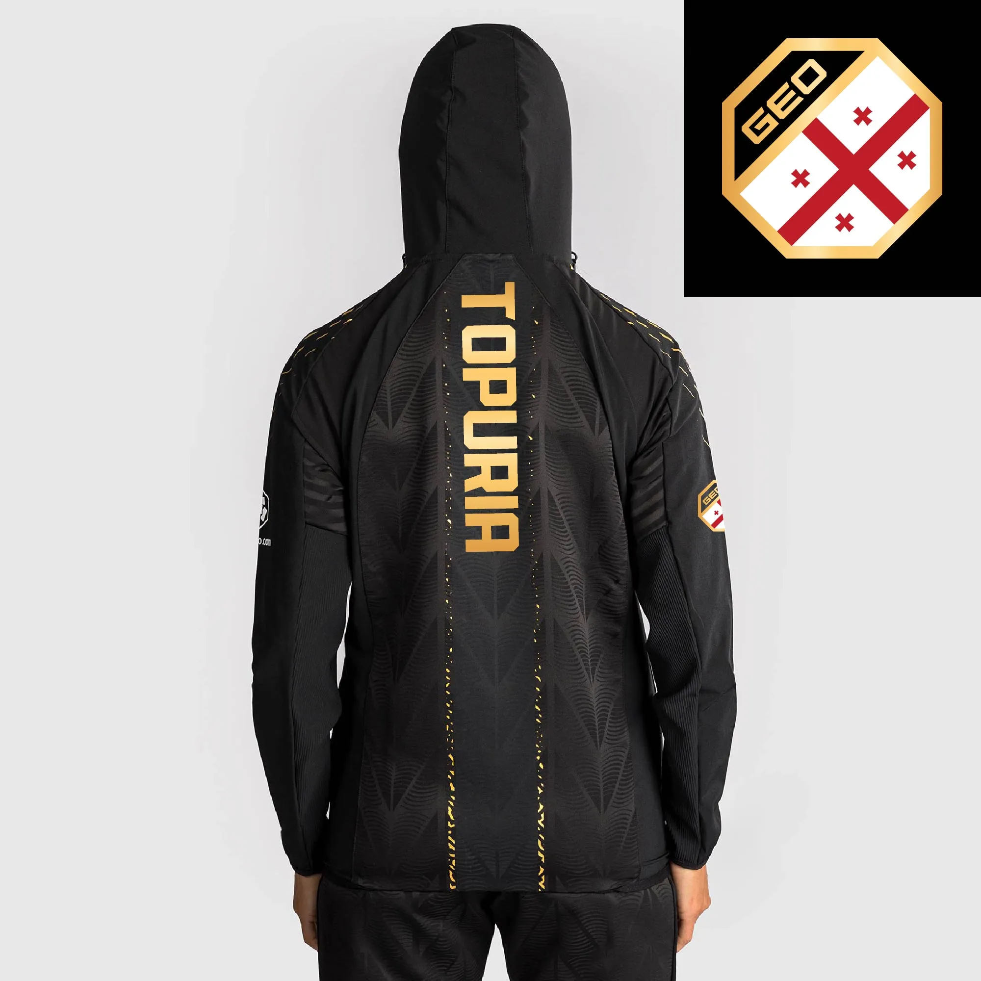 Women's UFC Zenith by Venum Black/Gold Ilia Topuria Authentic Fight Night Champion Full-Zip Walkout Hoodie sold by UFC