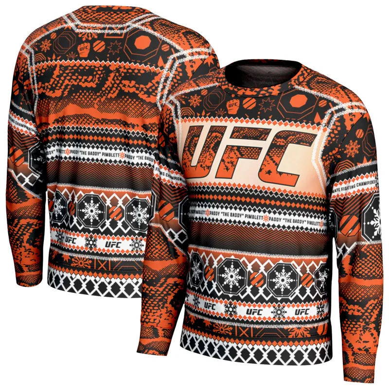 Men's ProSphere Orange Paddy Pimblett 2025 Holiday Sweater sold by UFC