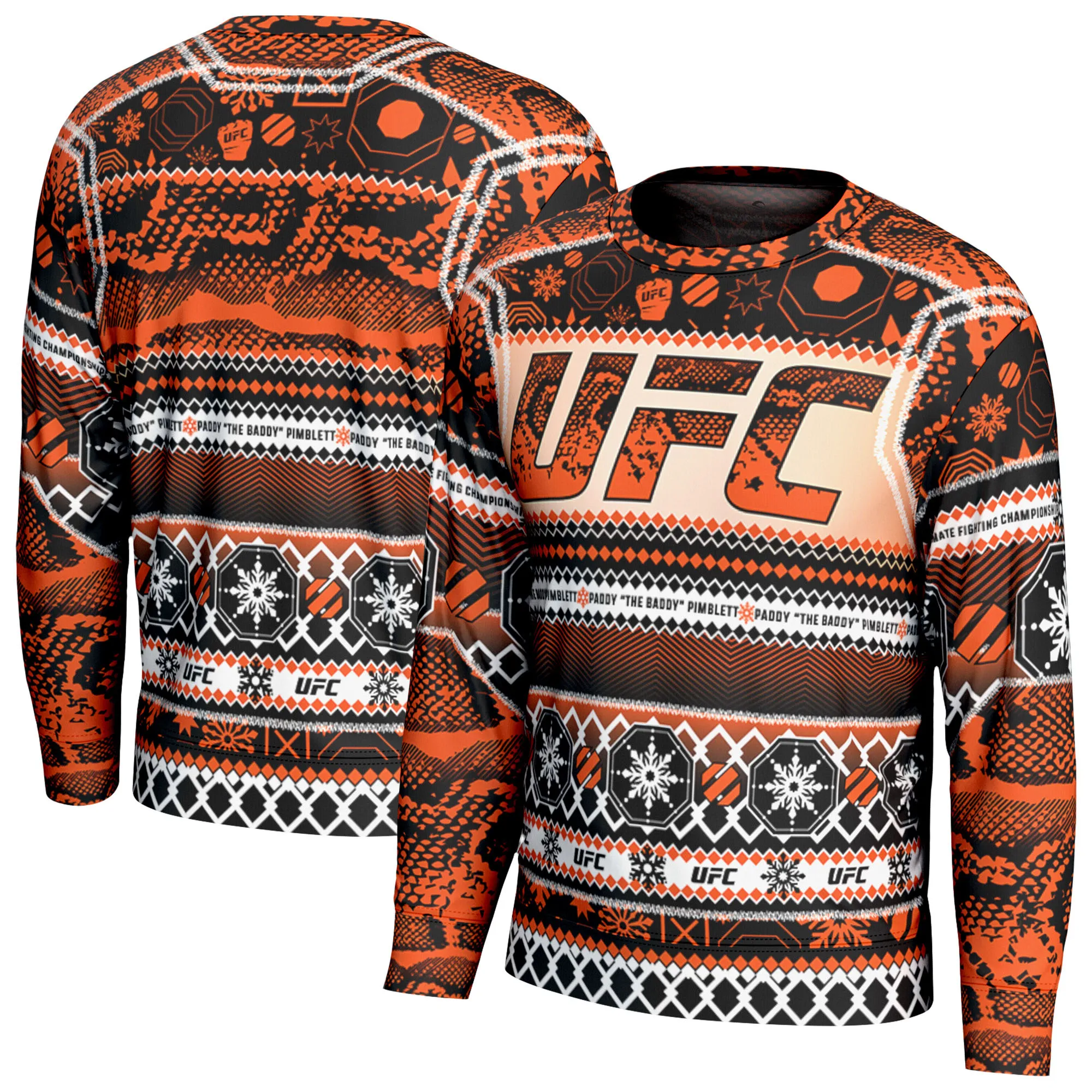 Men's ProSphere Orange Paddy Pimblett 2025 Holiday Sweater sold by UFC