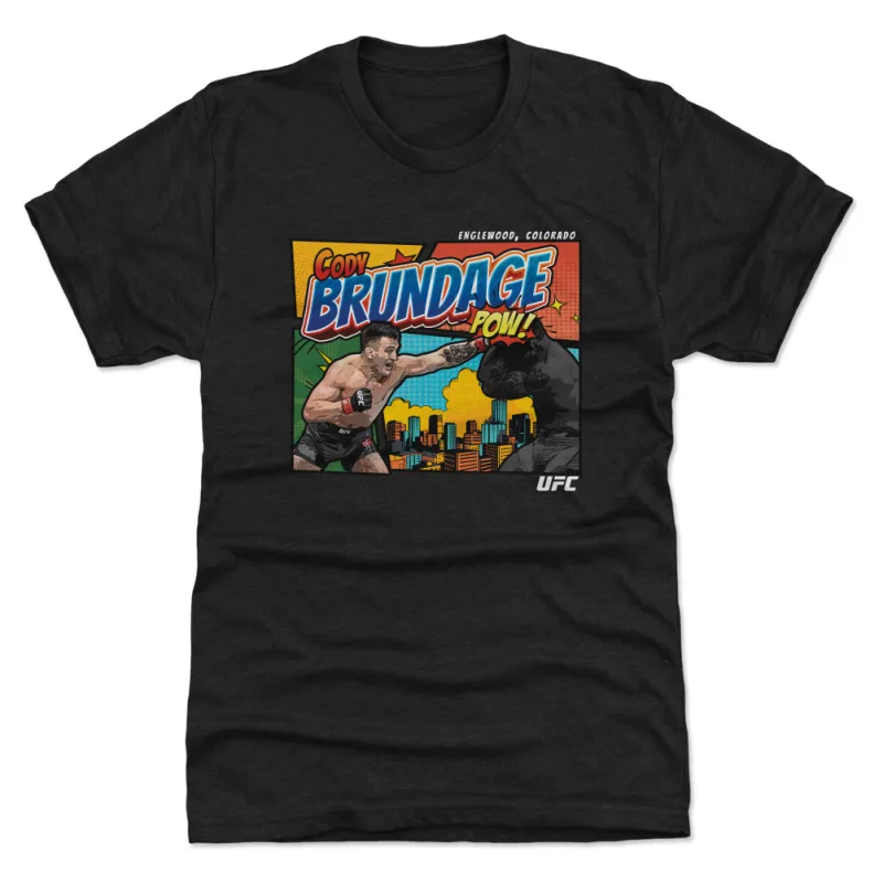 Men's 500 Level  Heather Black Cody Brundage Comic Book Premium Tri-Blend T-Shirt sold by UFC