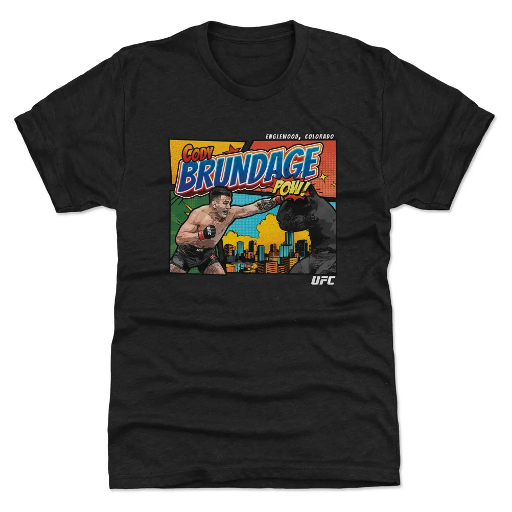 Men's 500 Level Heather Black Cody Brundage Comic Book Premium Tri-Blend T-Shirt sold by UFC