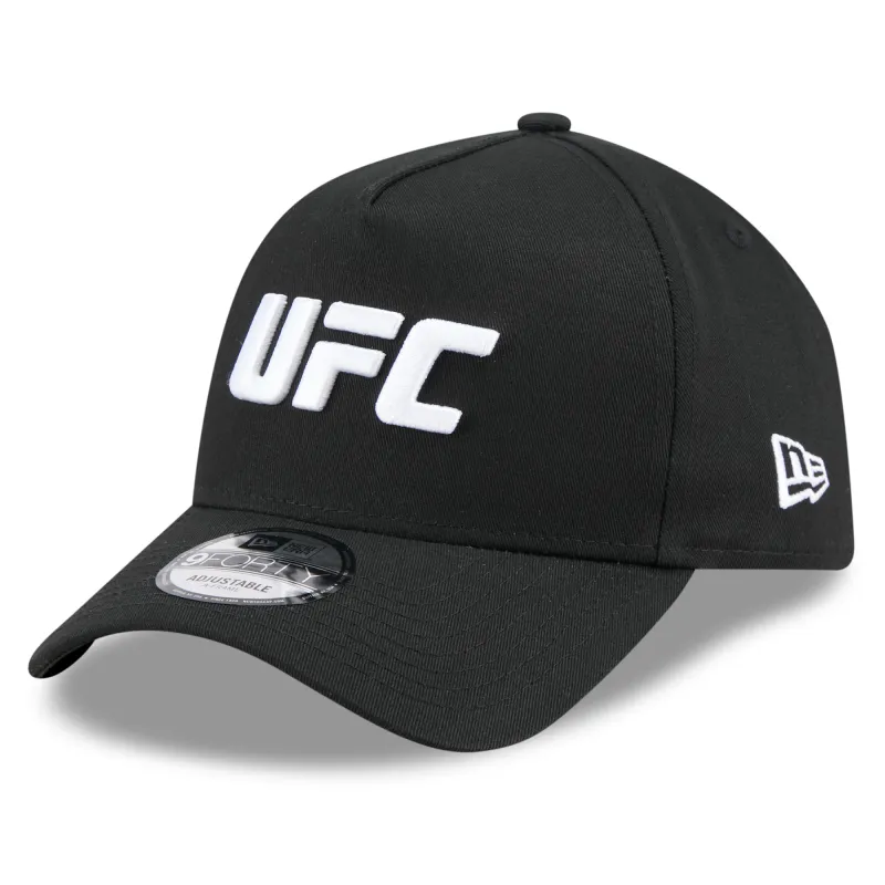 Men's New Era Black UFC A-Frame 9FORTY Adjustable Hat made by New Era