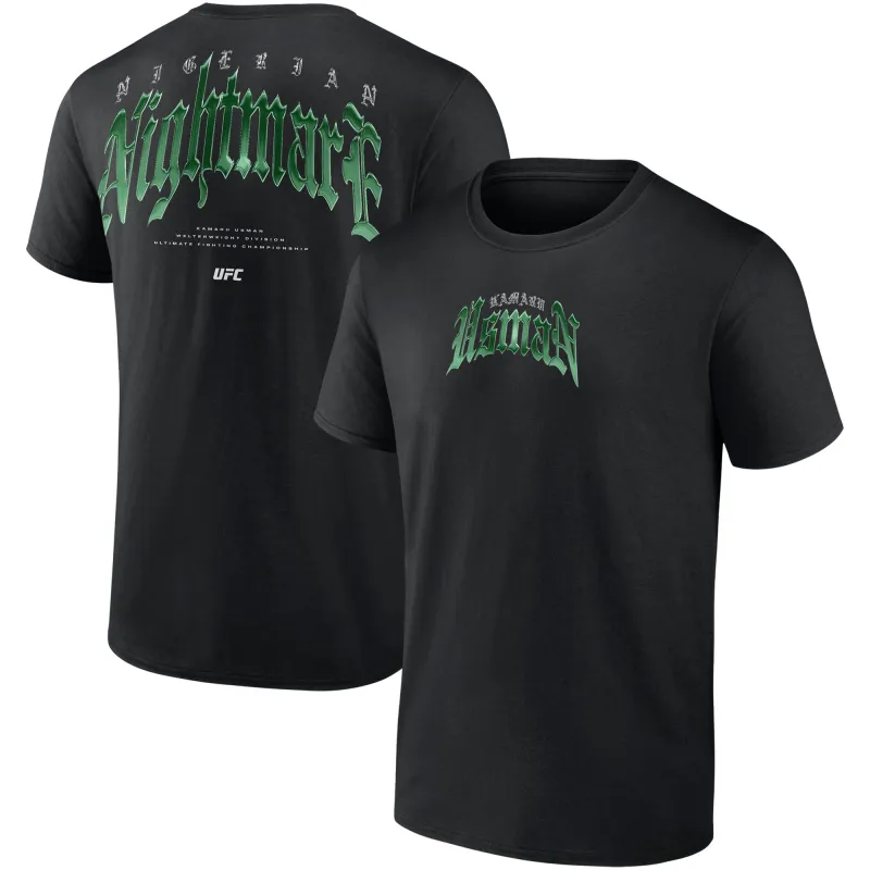 Men's Black Kamaru Usman Fighter Graphic T-Shirt sold by UFC