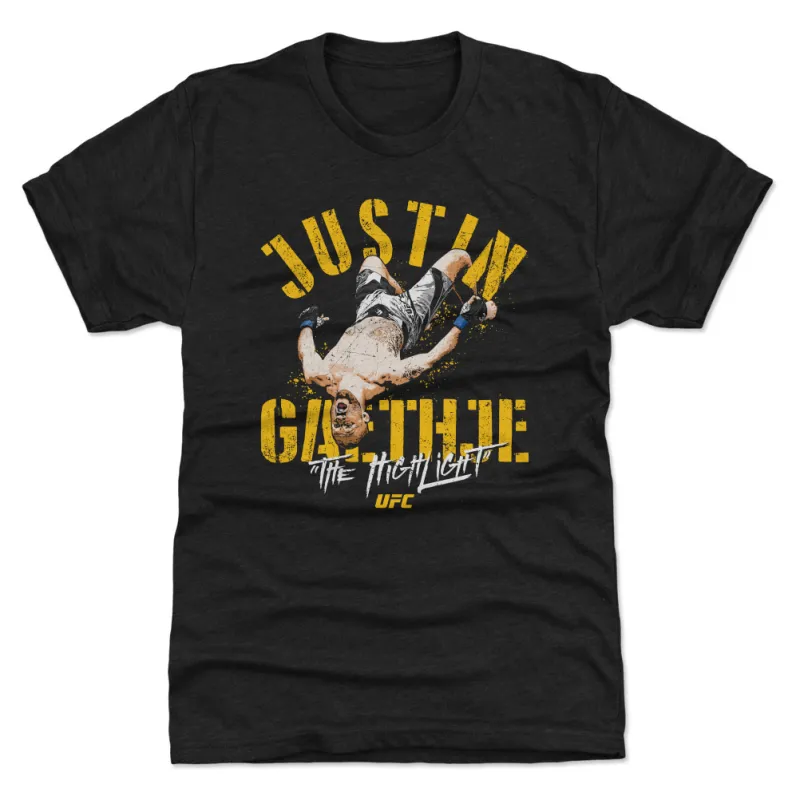Men's 500 Level Heather Black Justin Gaethje Tri-Blend T-Shirt sold by UFC