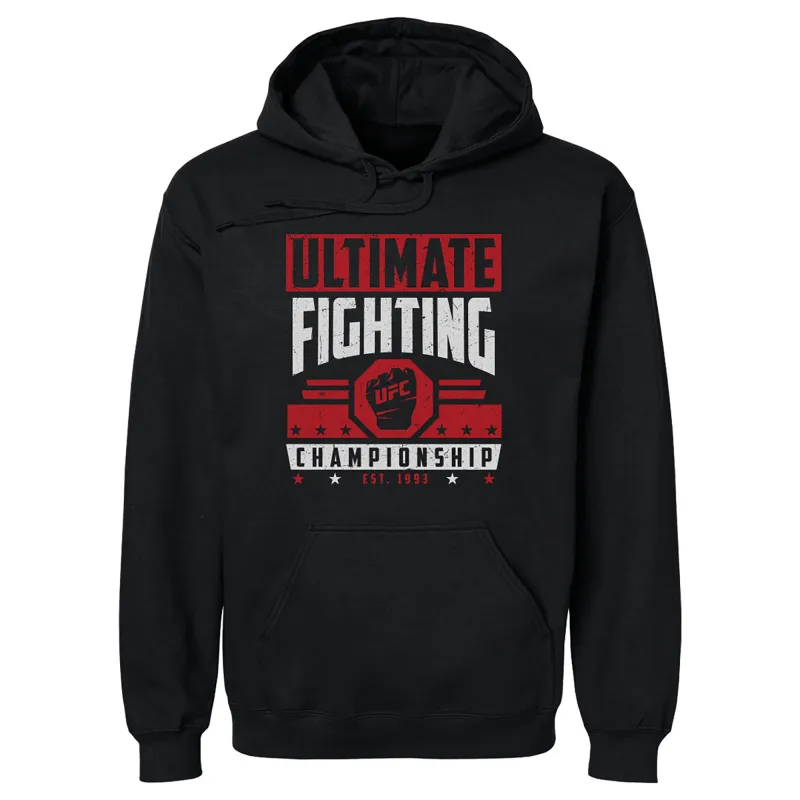 Men's  Black UFC Glove Icon Vector Pullover Hoodie sold by UFC
