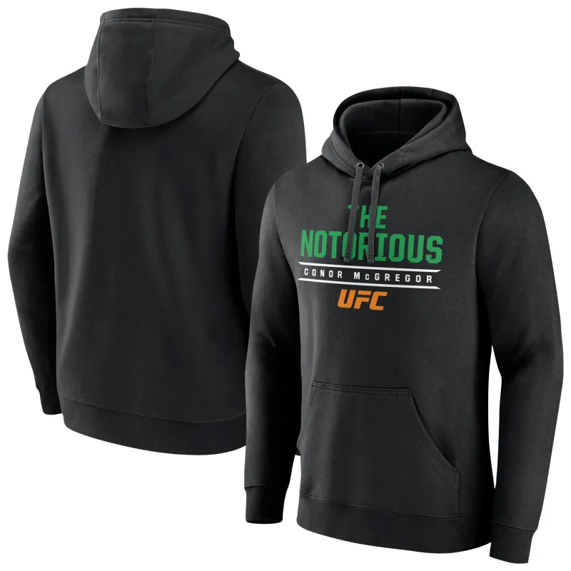 Men's Black Conor McGregor The Notorious Pullover Hoodie made by UFC