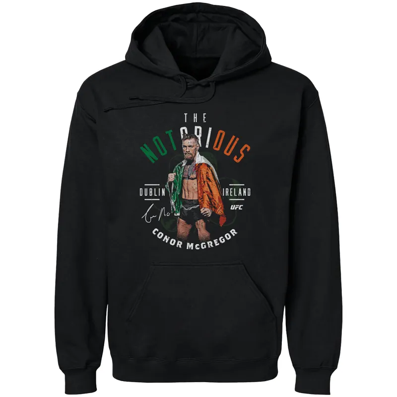 Men's 500 Level Black Conor McGregor "Notorious" Pose Pullover Hoodie made by 500 Level