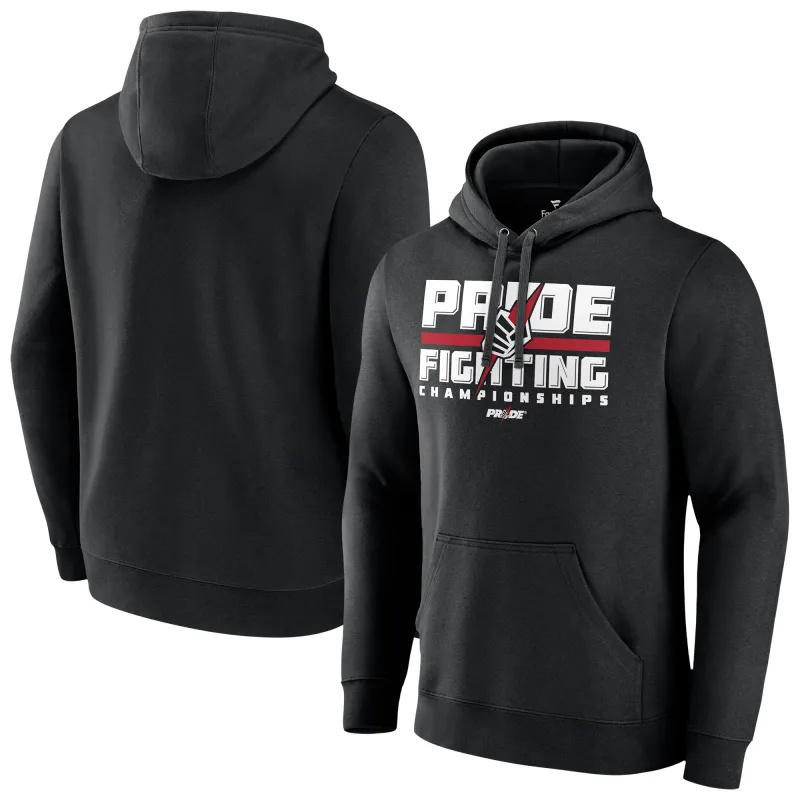 Men's Fanatics MTO Label Black Pride Fighting Championship Original Logo Pullover Hoodie sold by UFC