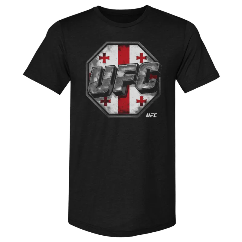 Men's 500 Level Heather Black UFC Georgia Flag Tri-Blend T-Shirt sold by UFC
