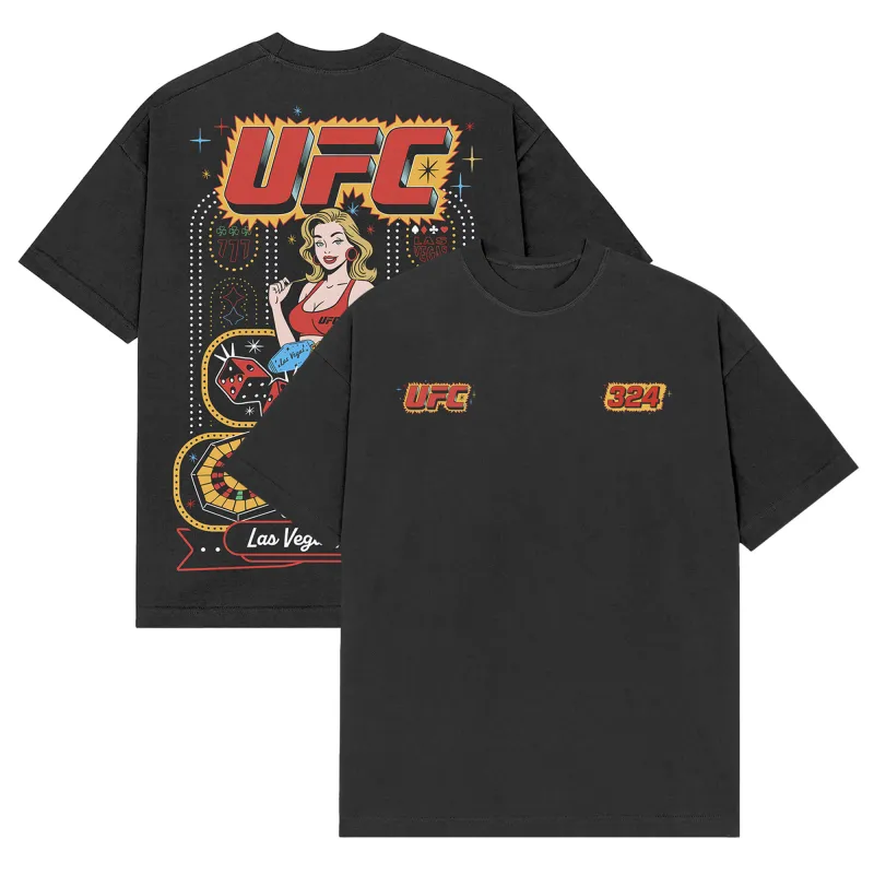 Men's  Black UFC 324 Old Vegas Boxy T-Shirt sold by UFC