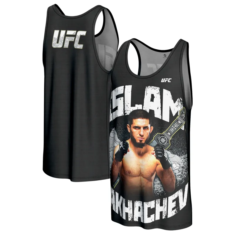 Men's ProSphere Black Islam Makhachev Fighter Tank Top made by UFC