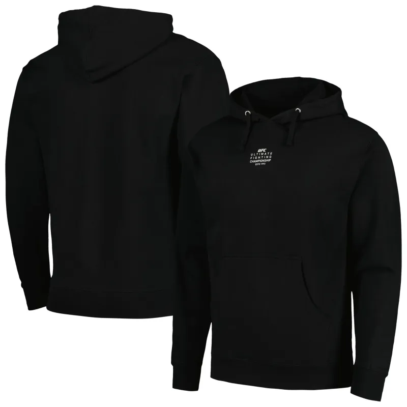 Men's Black UFC Stacked Up Fleece Pullover Hoodie made by UFC