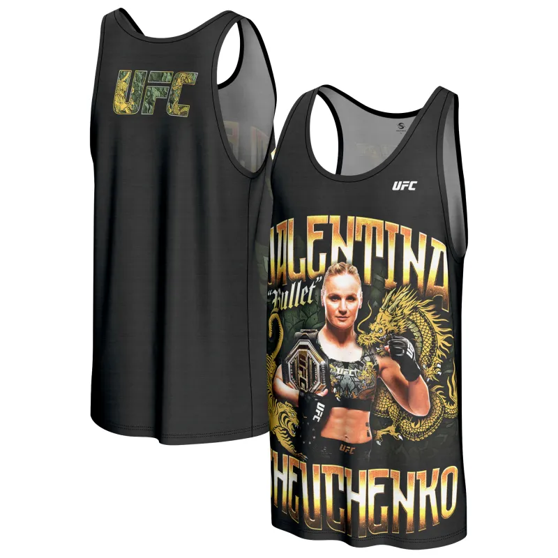 Men's ProSphere Black Valentina Shevchenko UFC Fighter Tank Top sold by UFC