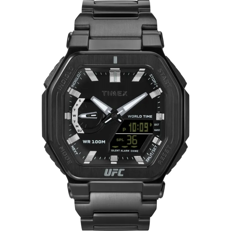 Timex Black UFC Colossus 45mm Stainless Steel Watch sold by UFC